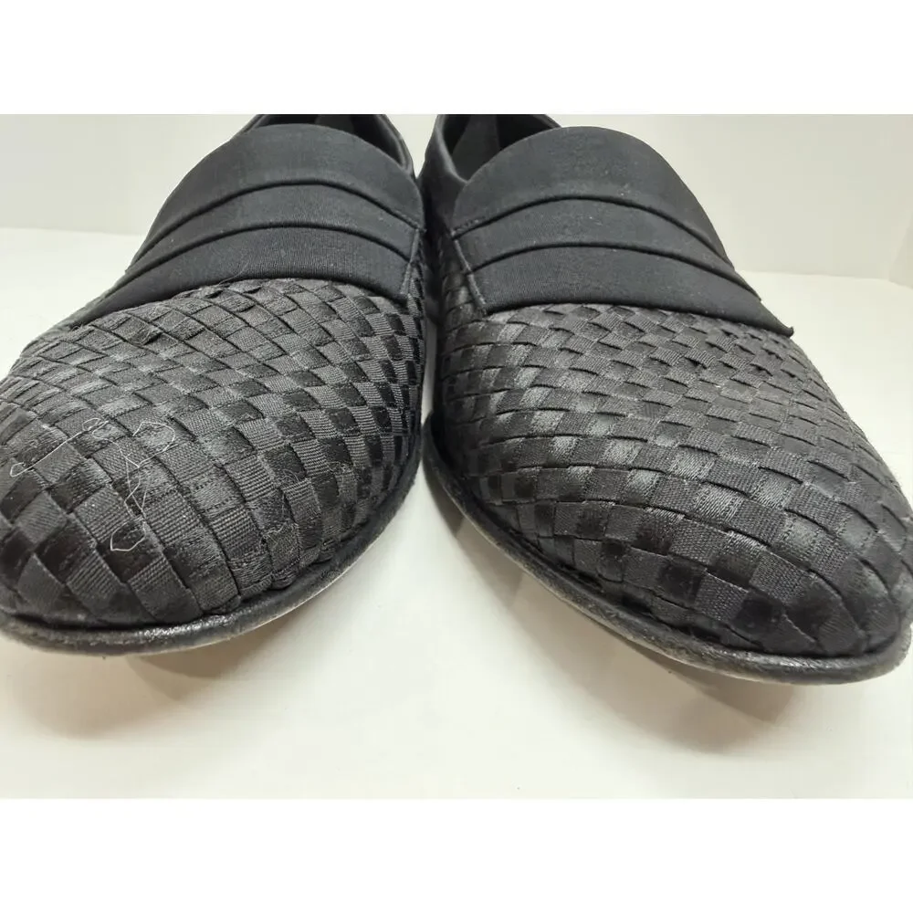Bally Men’s Black Leather Dress Shoes 10D Basket Weave Toe Luxury Italian